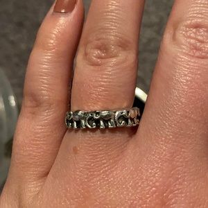 Silver Elephant Ring Size 6